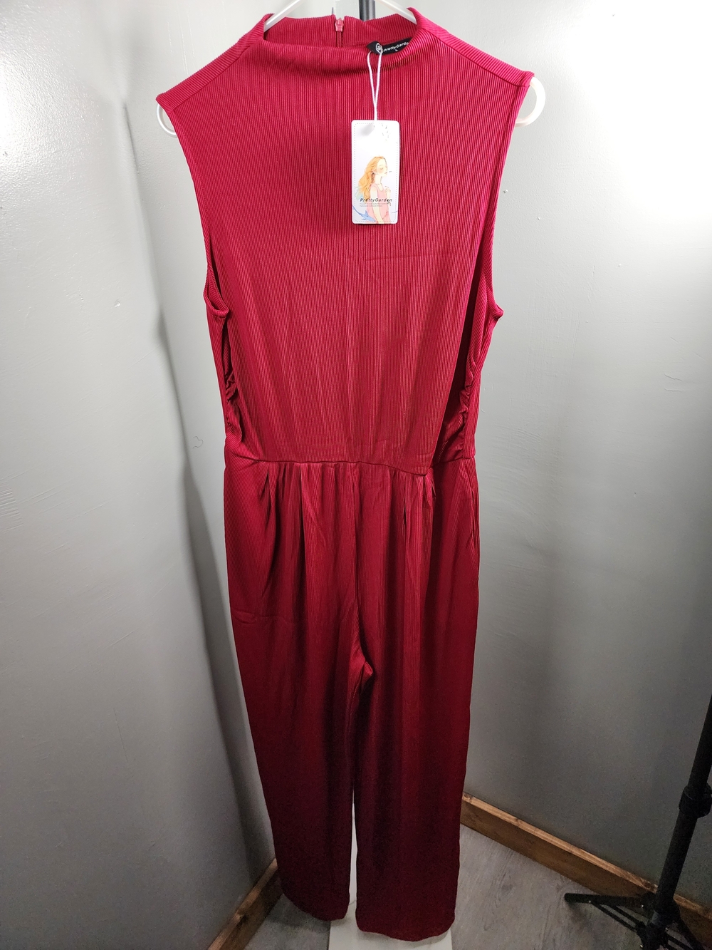 Sleeveless Wine Red/Burgandy Jumpsuit - Unbranded